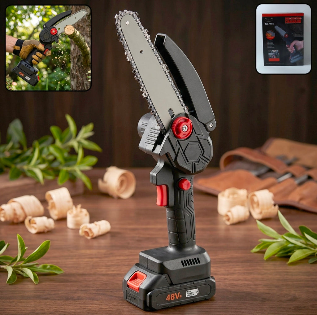 Mini Electric Cordless Chainsaw (1 Set 48v 24 Cm Long)