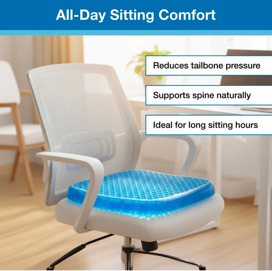 Premium Cushion Seat Flex Pillow Gel Orthopedic Seat Cushion Pad (Egg Sitter)