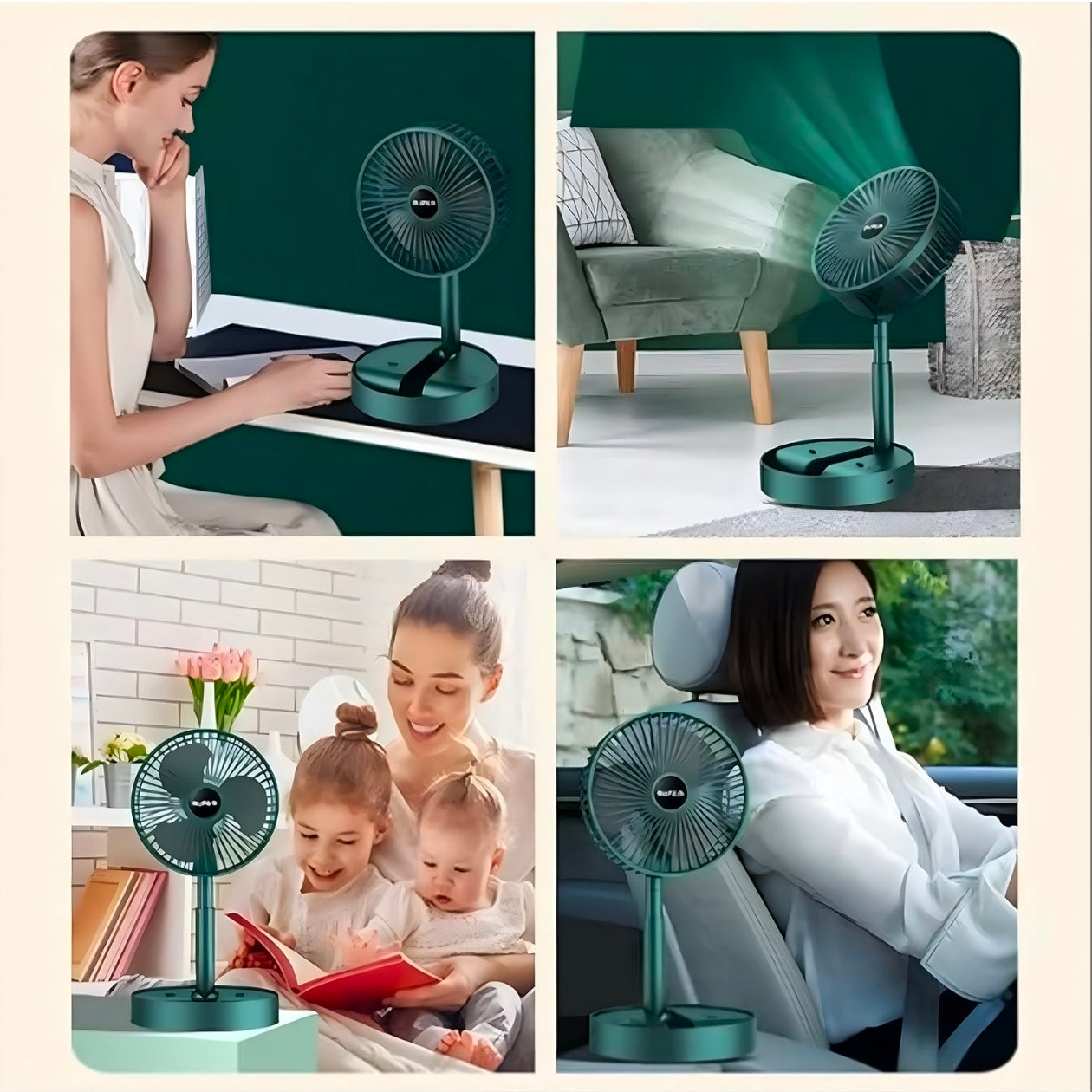 Table Fan High Speed – 2100 RPM Powerful rechargeable fan With 3 Speed Airflow | Noiseless portable fan for home,office,Kitchen| 1800 mAh charging battery fan for Desk