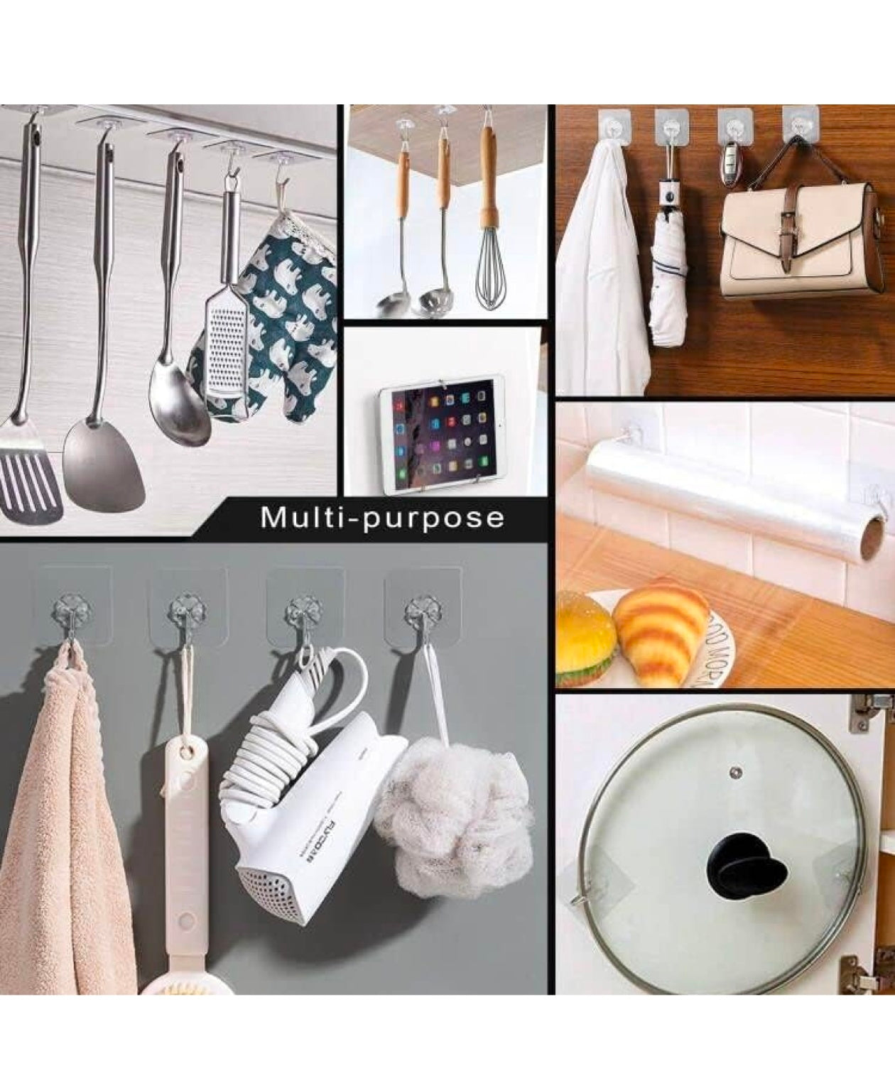 Heavy Duty Flower Adhesive Wall Hooks - (10 Pc  Set)