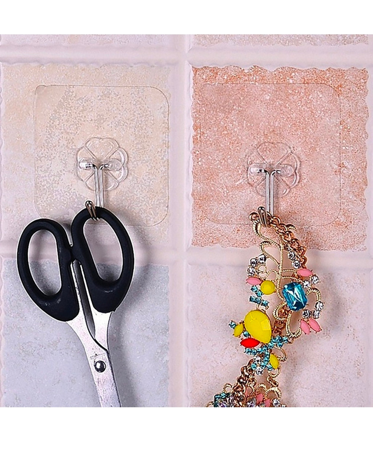 Heavy Duty Flower Adhesive Wall Hooks - (10 Pc  Set)