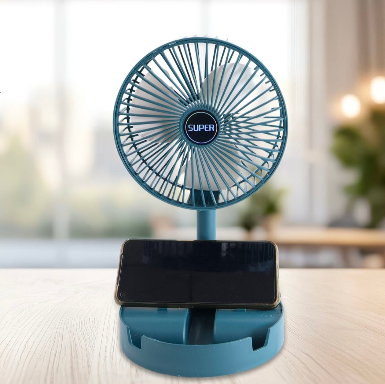 Table Fan High Speed – 2100 RPM Powerful rechargeable fan With 3 Speed Airflow | Noiseless portable fan for home,office,Kitchen| 1800 mAh charging battery fan for Desk