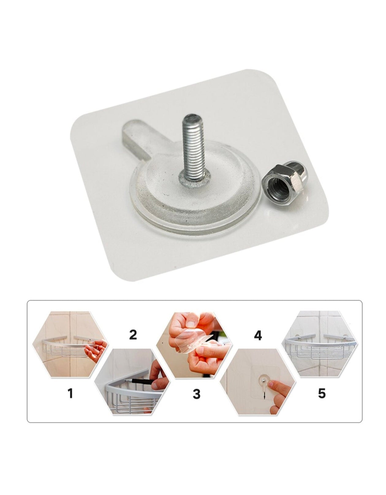 (10 Pc ) Adhesive Screw Wall Hook Used In All Kinds Of Places Including Household And Offices For Hanging And Holding Stuffs Etc.