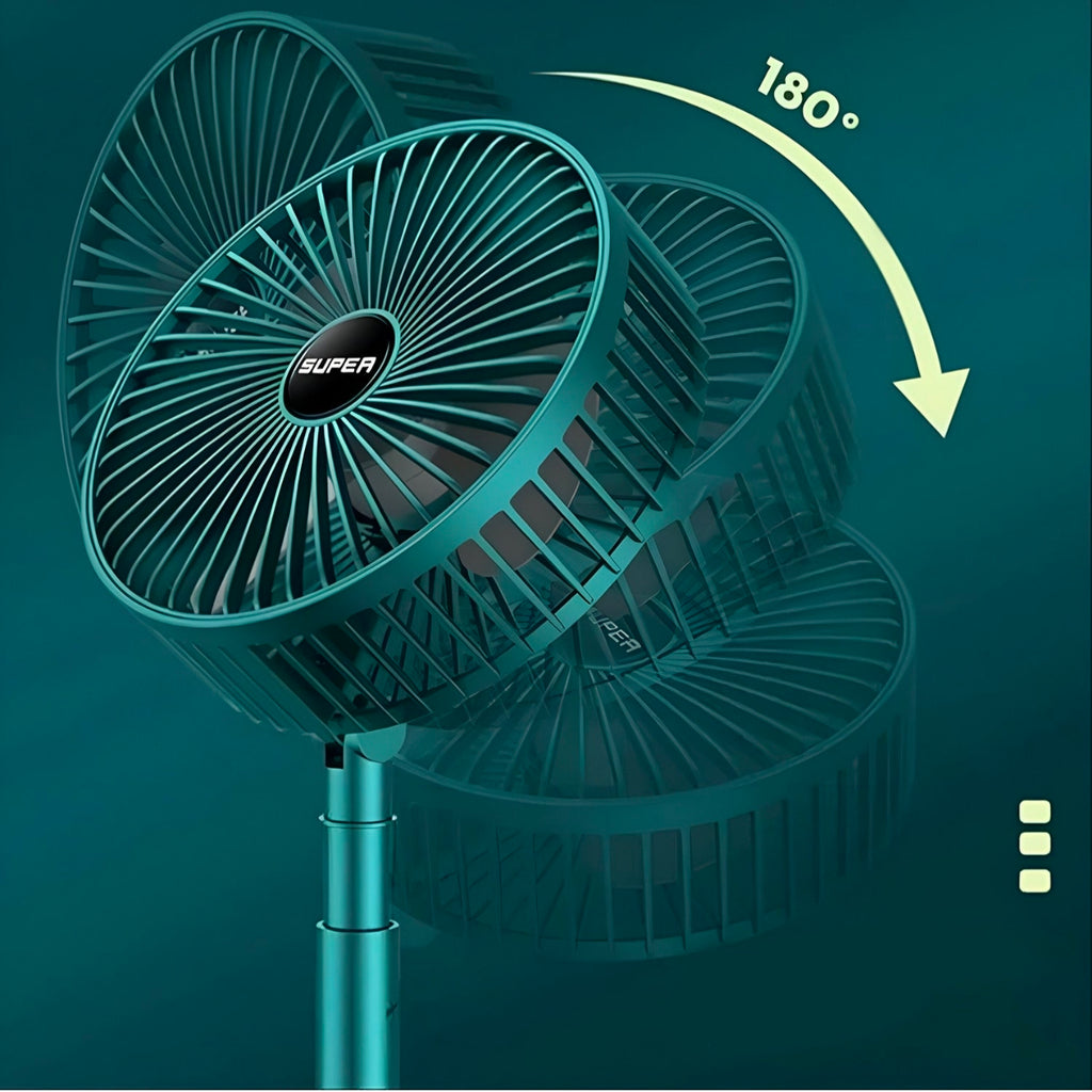 Table Fan High Speed – 2100 RPM Powerful rechargeable fan With 3 Speed Airflow | Noiseless portable fan for home,office,Kitchen| 1800 mAh charging battery fan for Desk