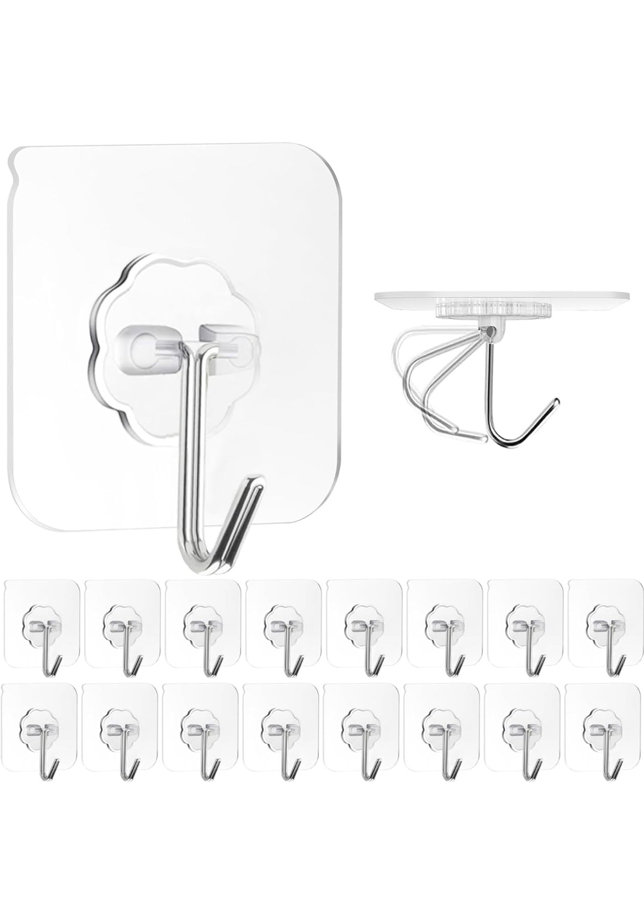 Heavy Duty Flower Adhesive Wall Hooks - (10 Pc  Set)